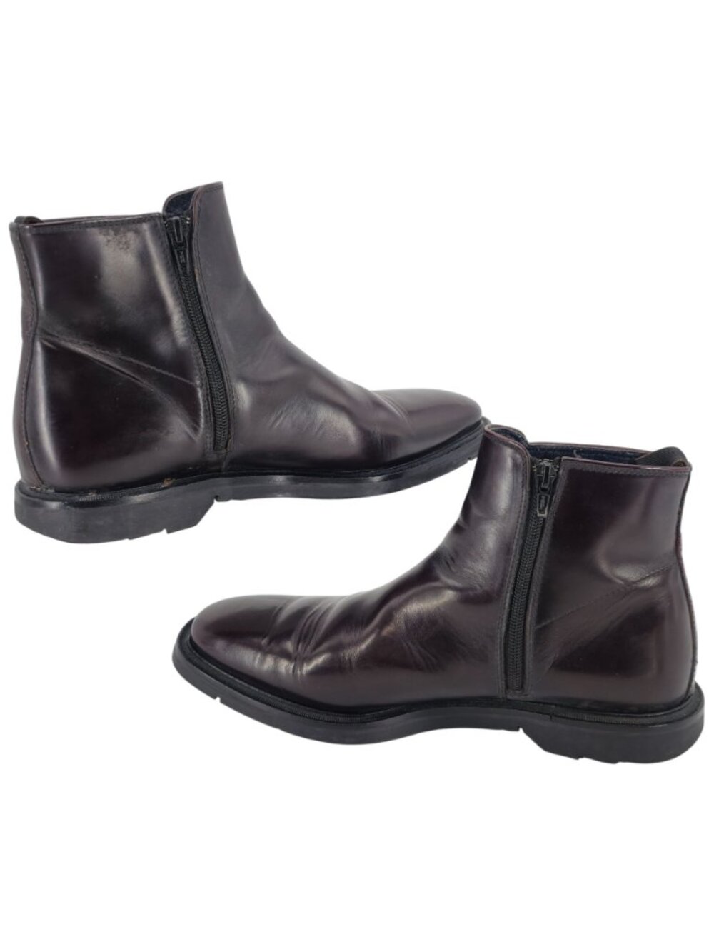 Koil Italy Men's size 11.5D Burgundy Leather Dress Shoes Zip Ankle Chelsea Boots - Picture 8 of 13